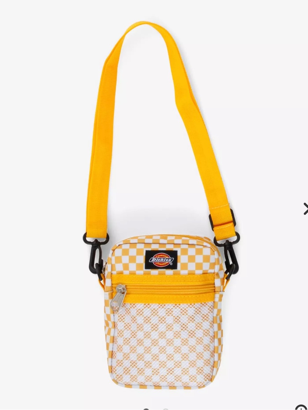 Dickies Mustard Yellow White Checkered Athletic Crossbody Bag